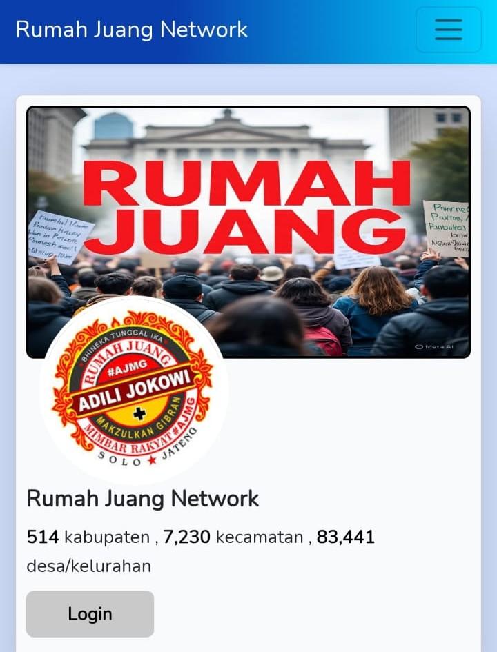 RUMAH JUANG Network Mulai Uji Coba Website, Targetkan Dua Juta Anggota Nasional